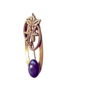 Vintage Brooch/Pin.  Purple/Gold Tone.
